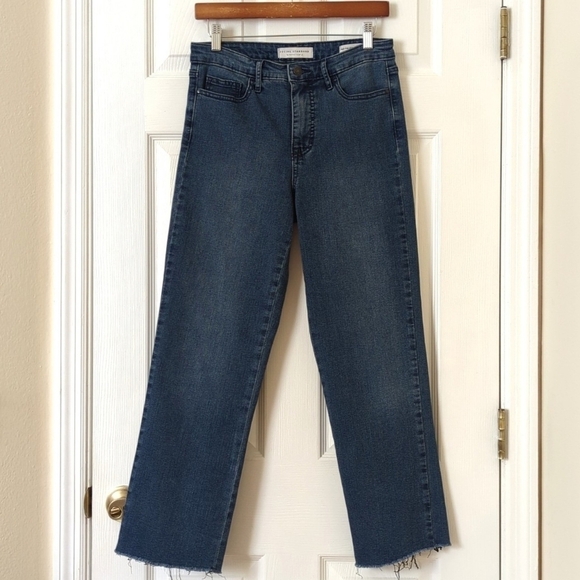 Social Standard By Sanctuary Denim - Social Standard by Sanctuary Dark Wash High Rise Cropped Straight Leg Jeans 6